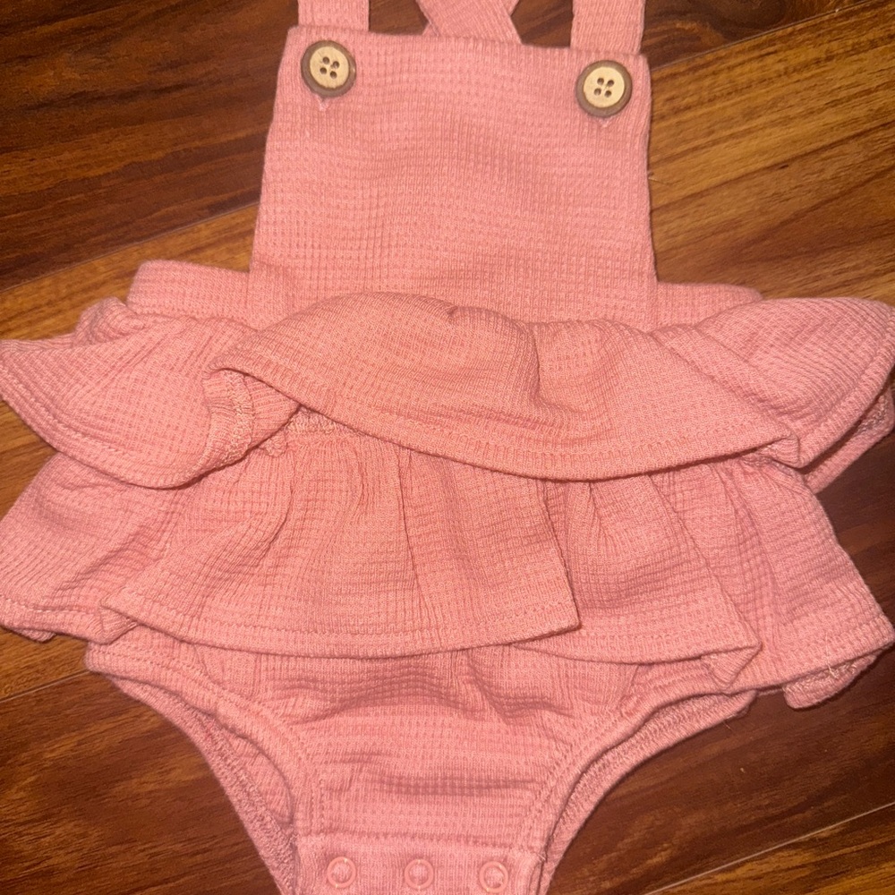 Mud Pie Pink Ruffled Diaper Cover One Piece